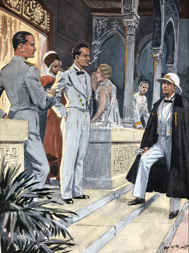 Aéronautique militaire - tenues de soiréeaux colonies, officiers en spencer, officier en cape Aéronautique militaire - tenues de soiréeaux colonies, officiers en spencer, officier en cape